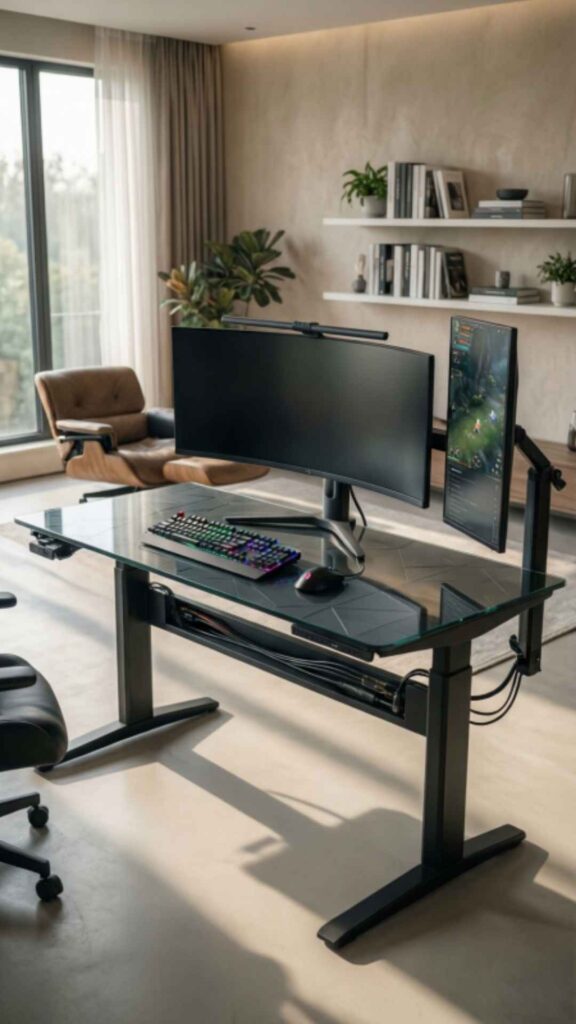 Adjustable Height Gaming Desk