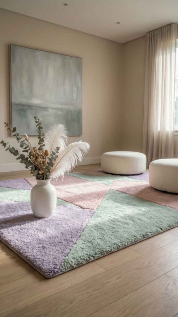 Soft Pastel Carpets for a Calm Feel