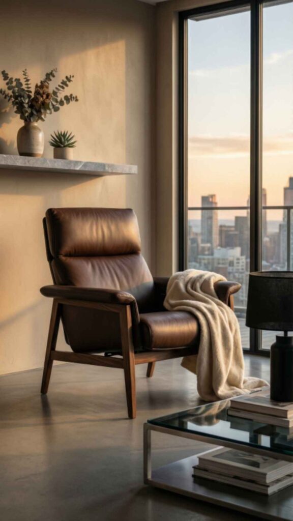 Leather Recliner Lounge Chair