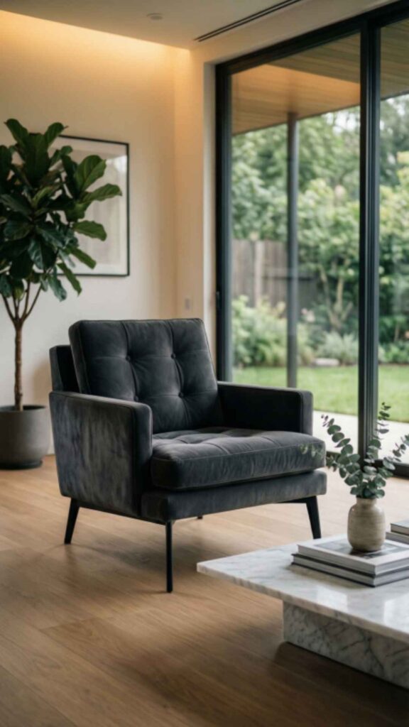 Fabric Upholstered Lounge Chair