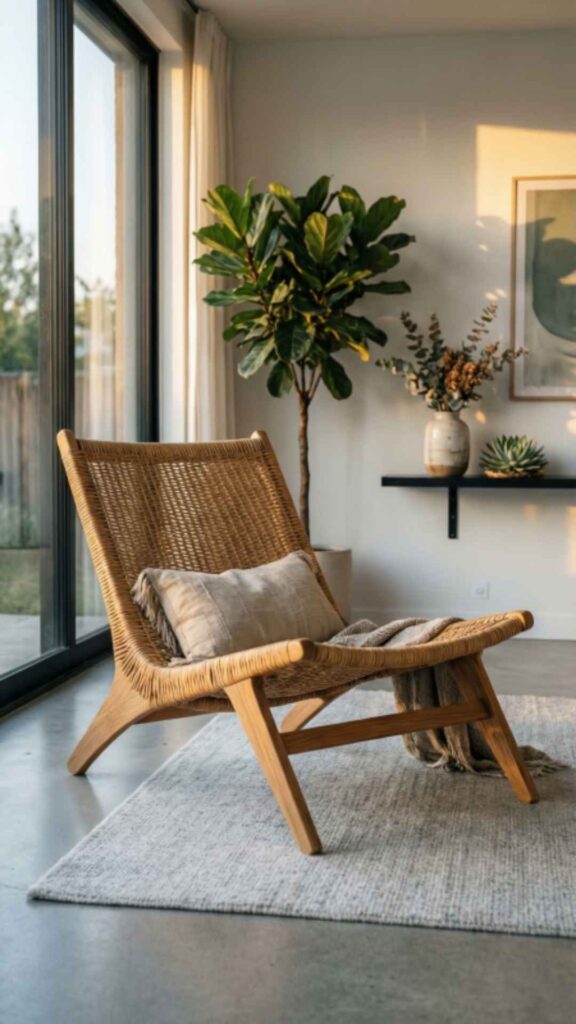 Rattan or Wicker Lounge Chair