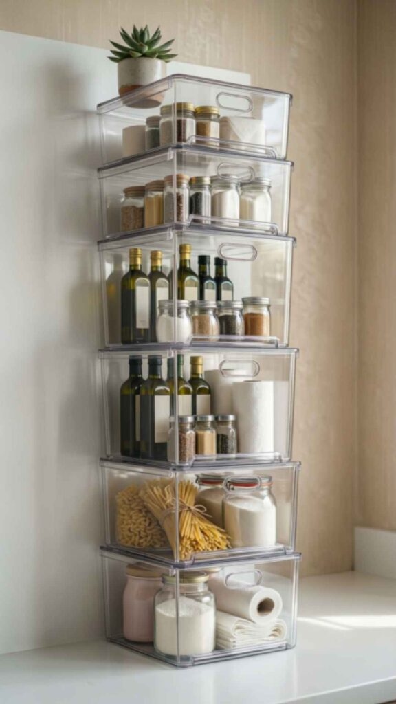 Use Vertical Space with Stackable Bins