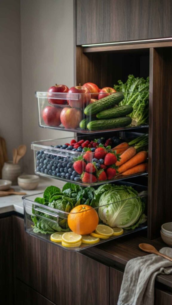 Add Pull-Out Bins for Produce