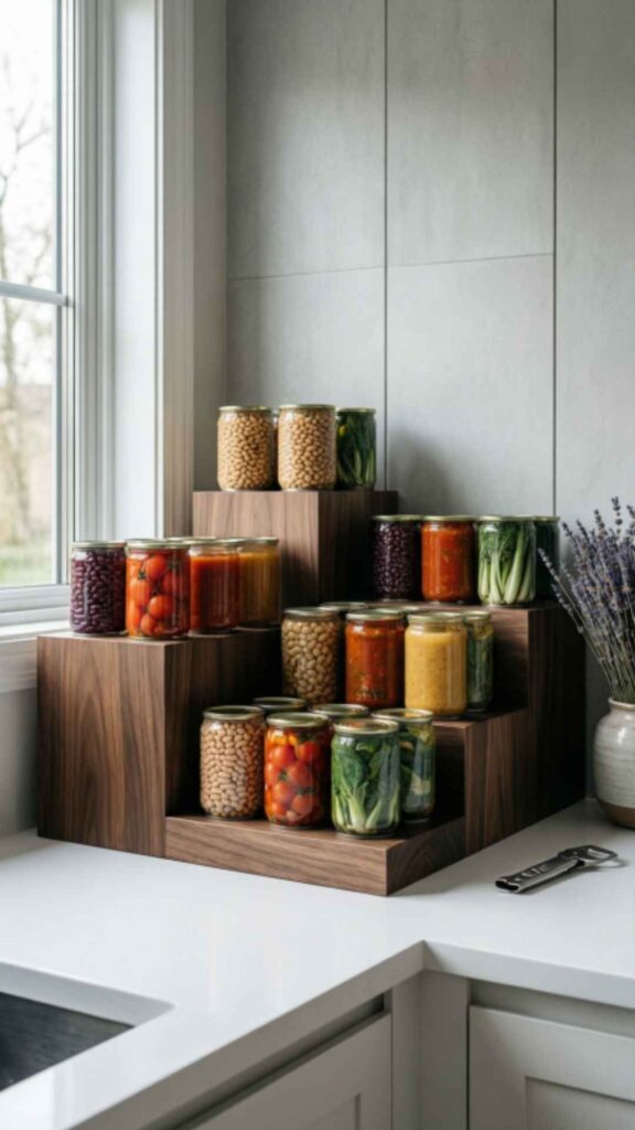 Use Shelf Risers for Cans