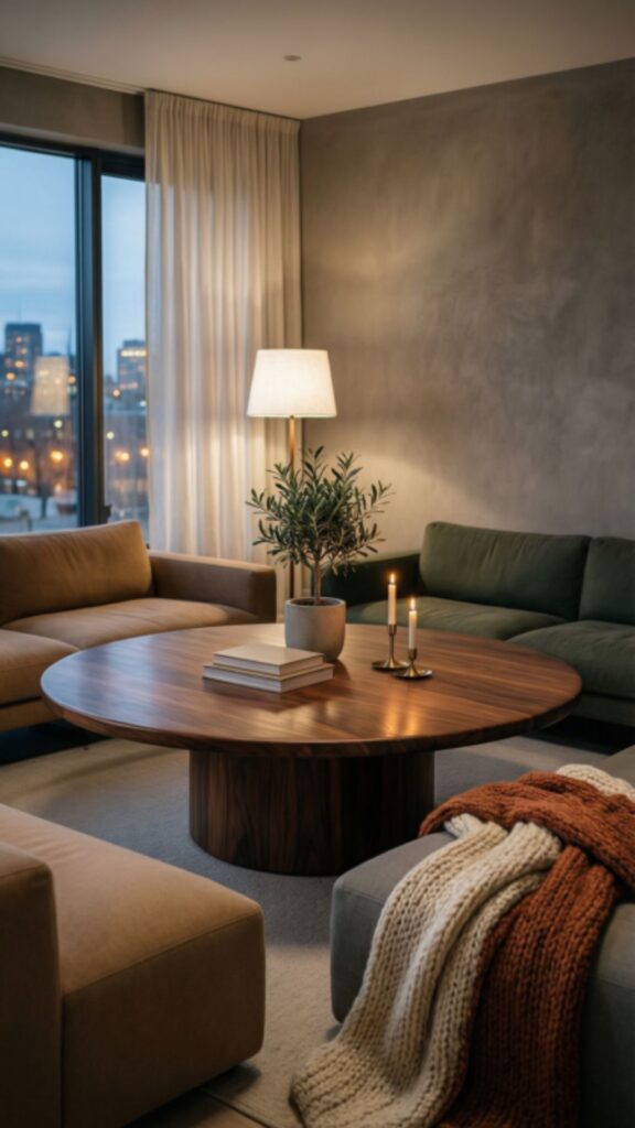 Wooden Round Table for Warm and Cozy Vibes