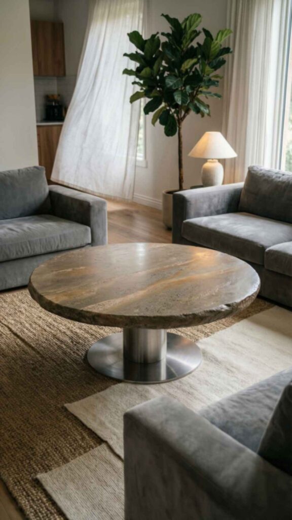Natural Stone Round Table for Organic Beauty