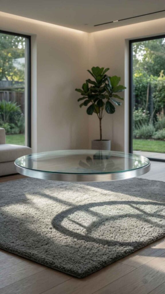 Floating-Style Round Table for a Light Look