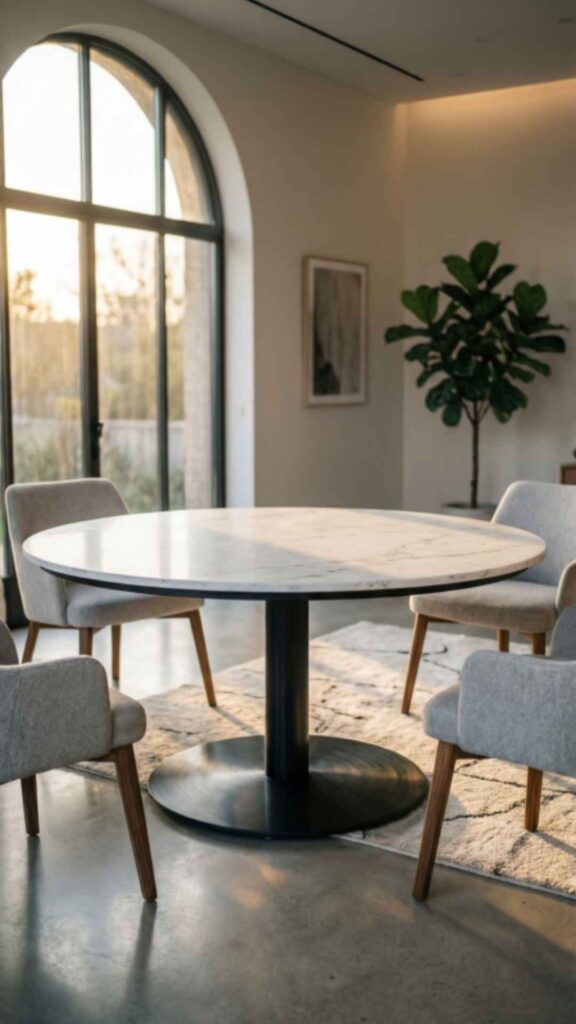 Custom Round Table for a Personalized Living Room