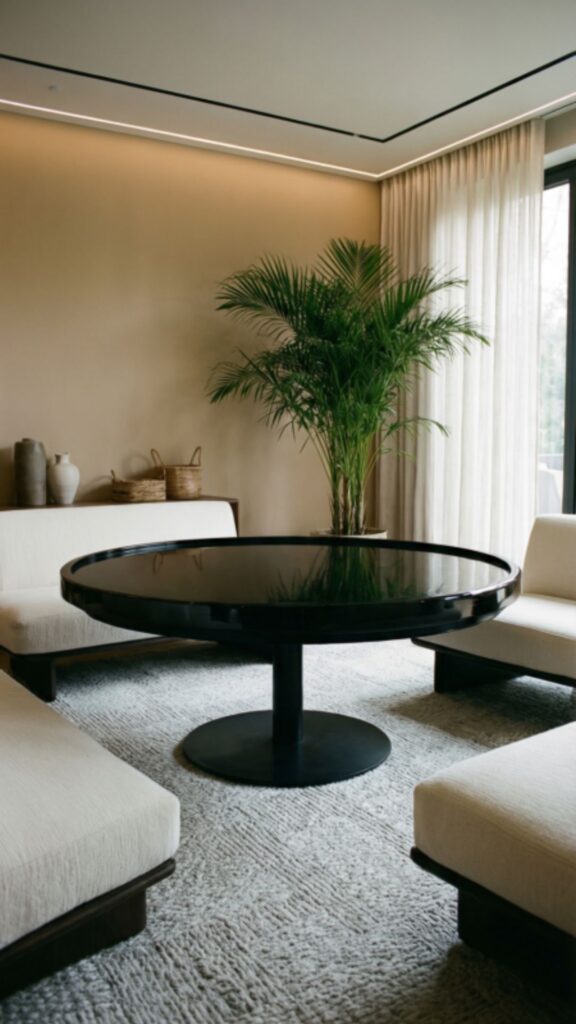 Black Round Table for Bold Contrast