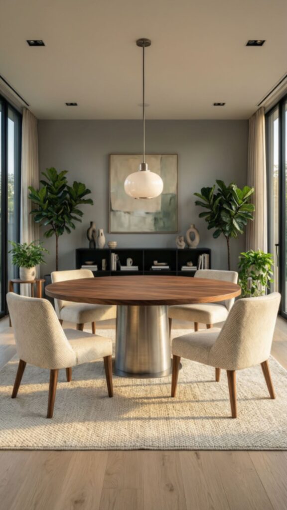 Large Round Table for Spacious Living Rooms