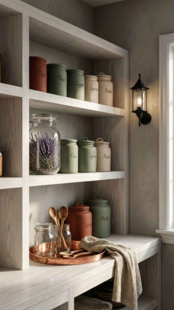 Rustic Open Pantry Design