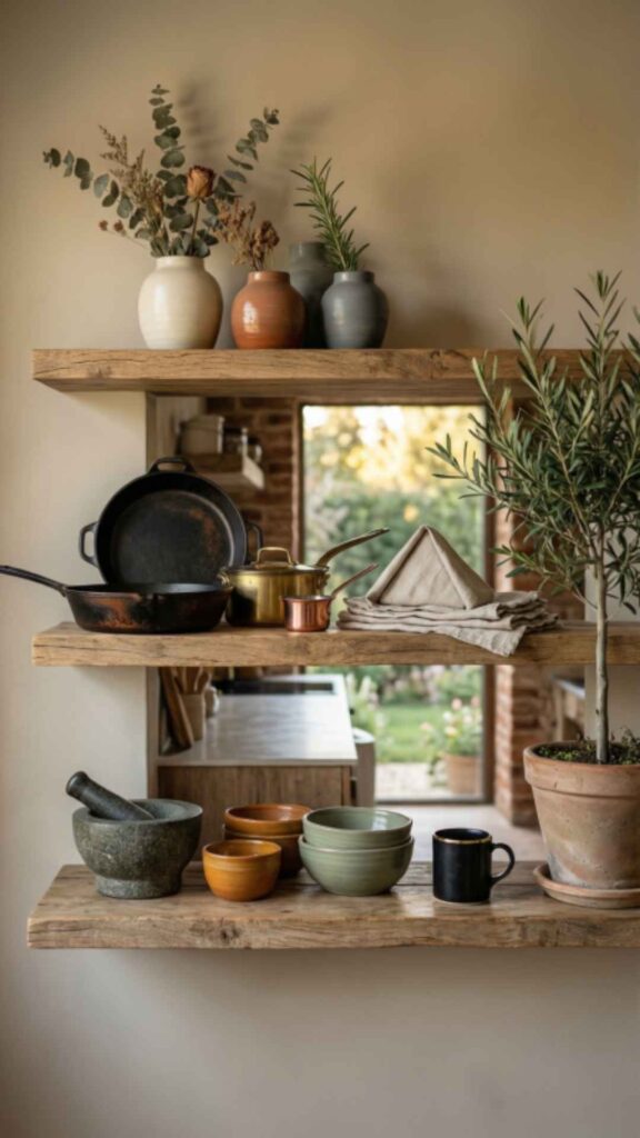 Open Wooden Shelving