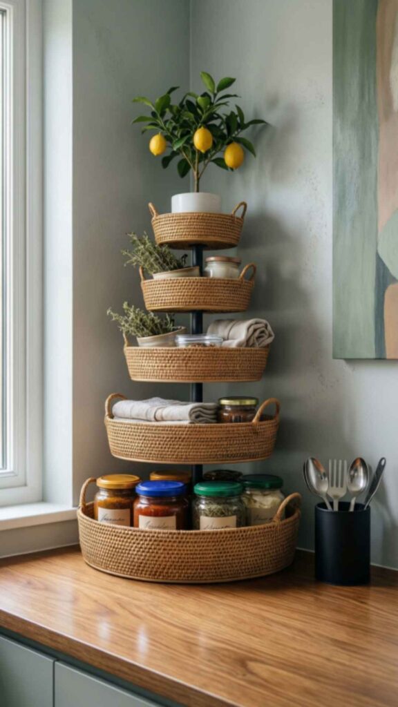 Use Stackable Baskets