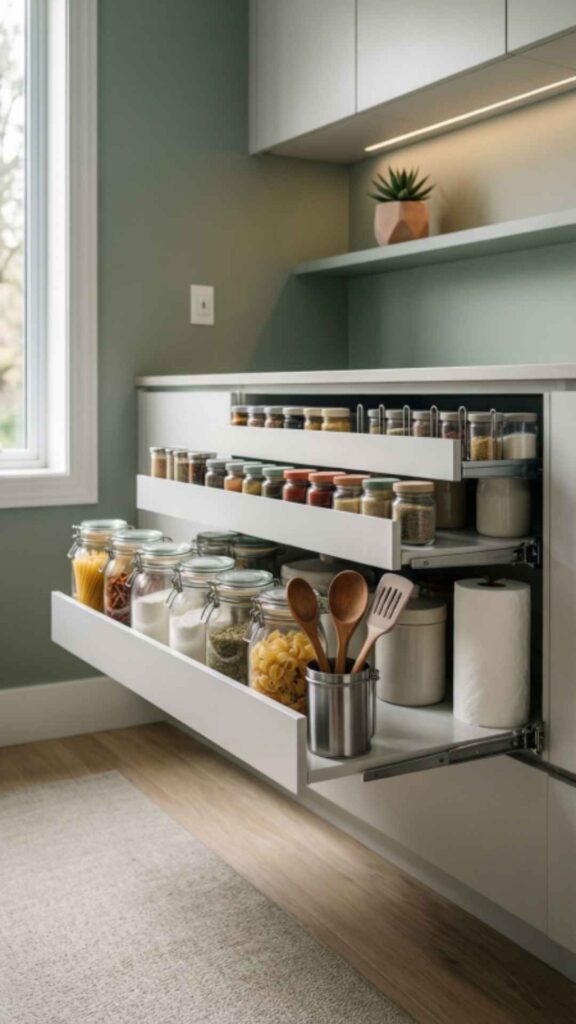 Install Pull-Down Shelves