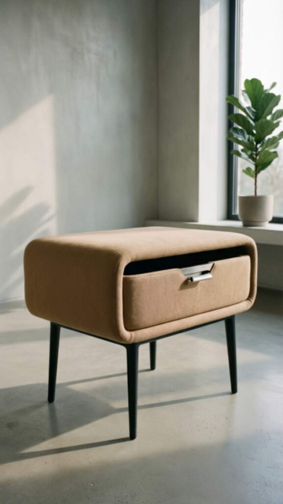 Upholstered Table with Storage