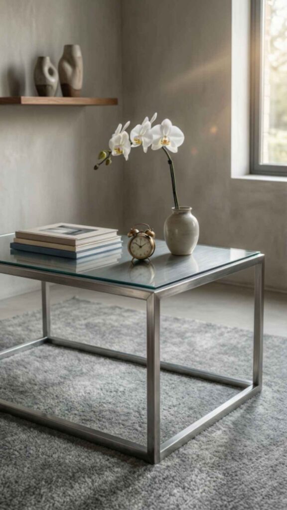 Metallic Frame Table