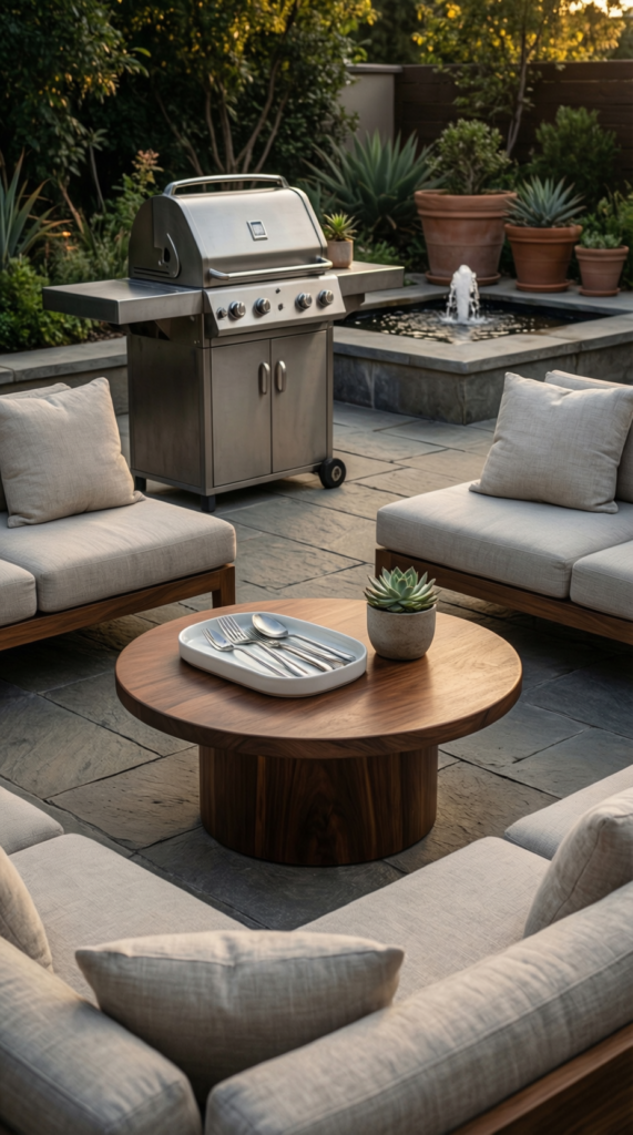 BBQ Patio with Stone Flooring