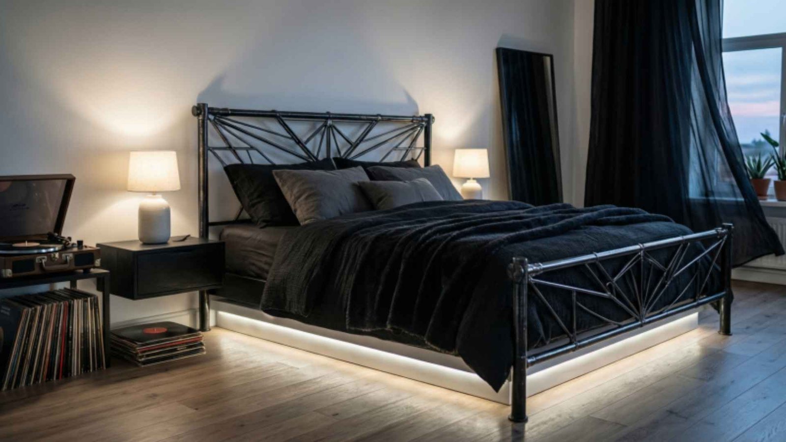 Black Metal Bed Frame Bedroom Ideas