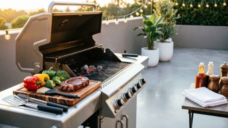 Outdoor BBQ Area with Roof