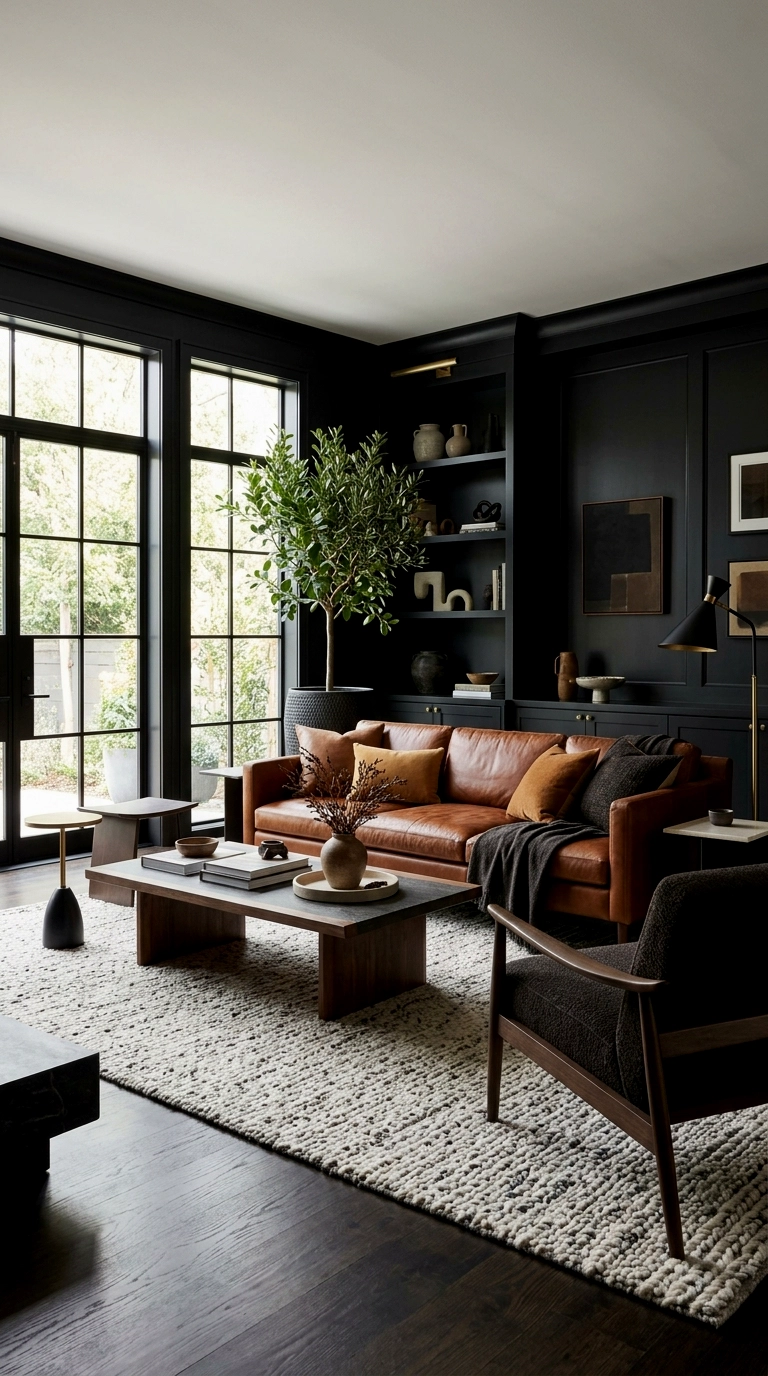 19. Black with cognac and caramel as the second colour