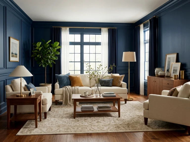 25 Blue Wall Living Room Ideas, From One Wall to Four