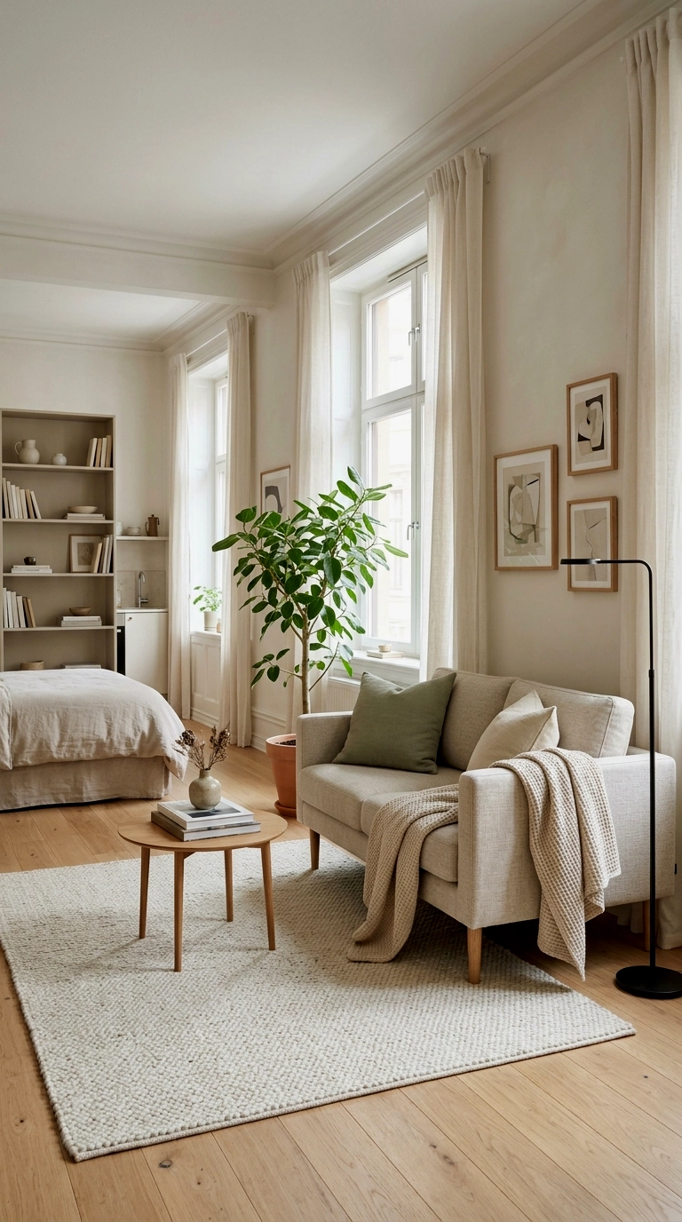 5. Choose a small sofa with legs and air beneath it