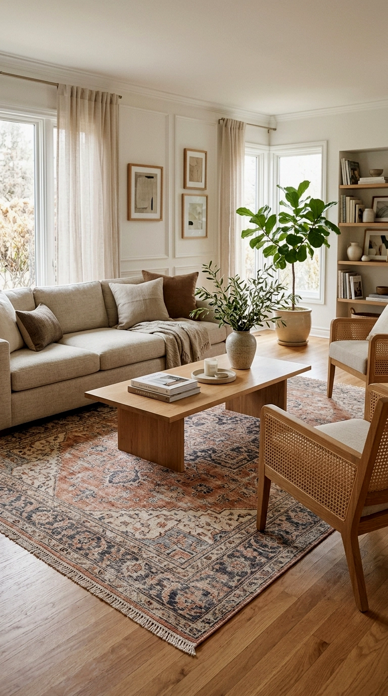 2. Give the living room your best rug