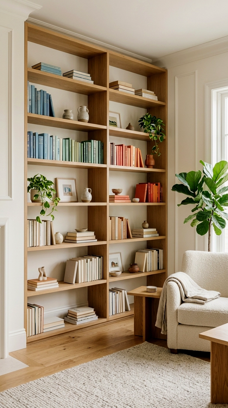 7. Restyle shelves with books you own