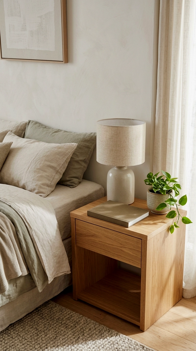 5. Clear both nightstands to three objects